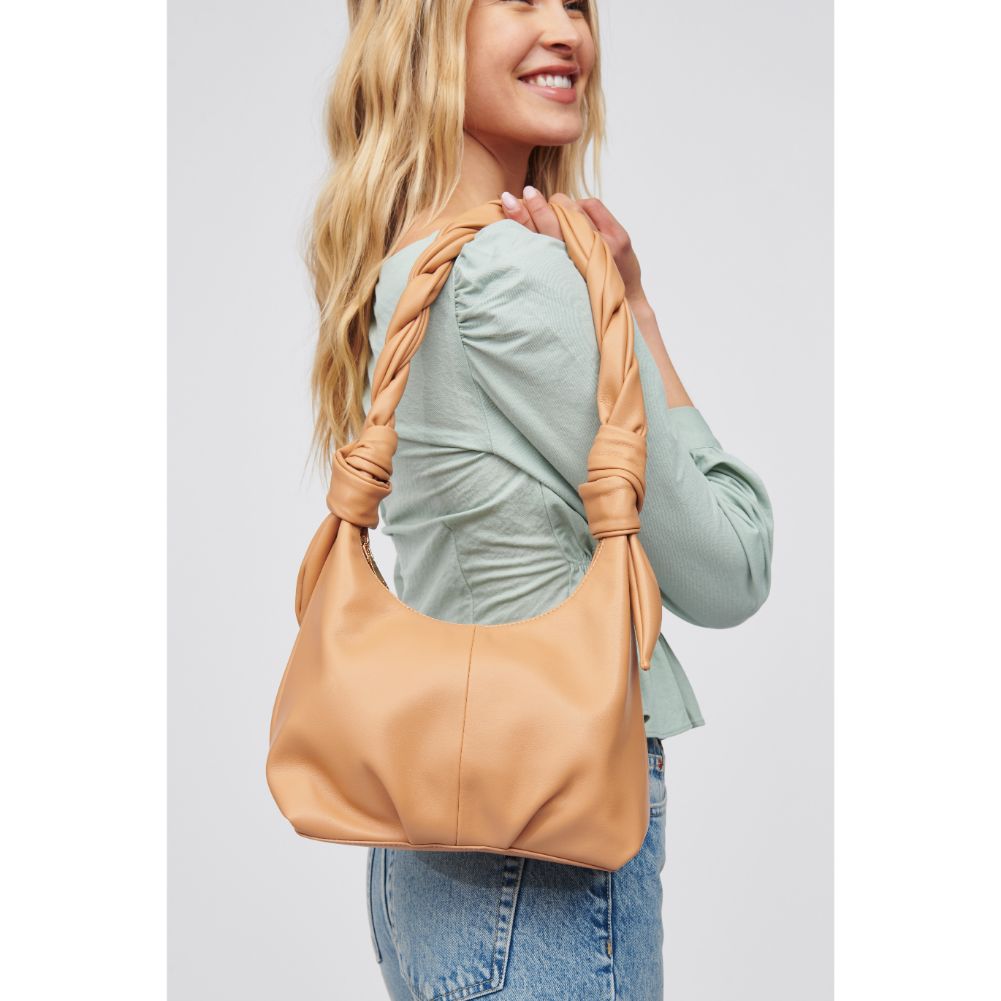 Woman wearing Camel Urban Expressions Corey Shoulder Bag 818209016346 View 2 | Camel