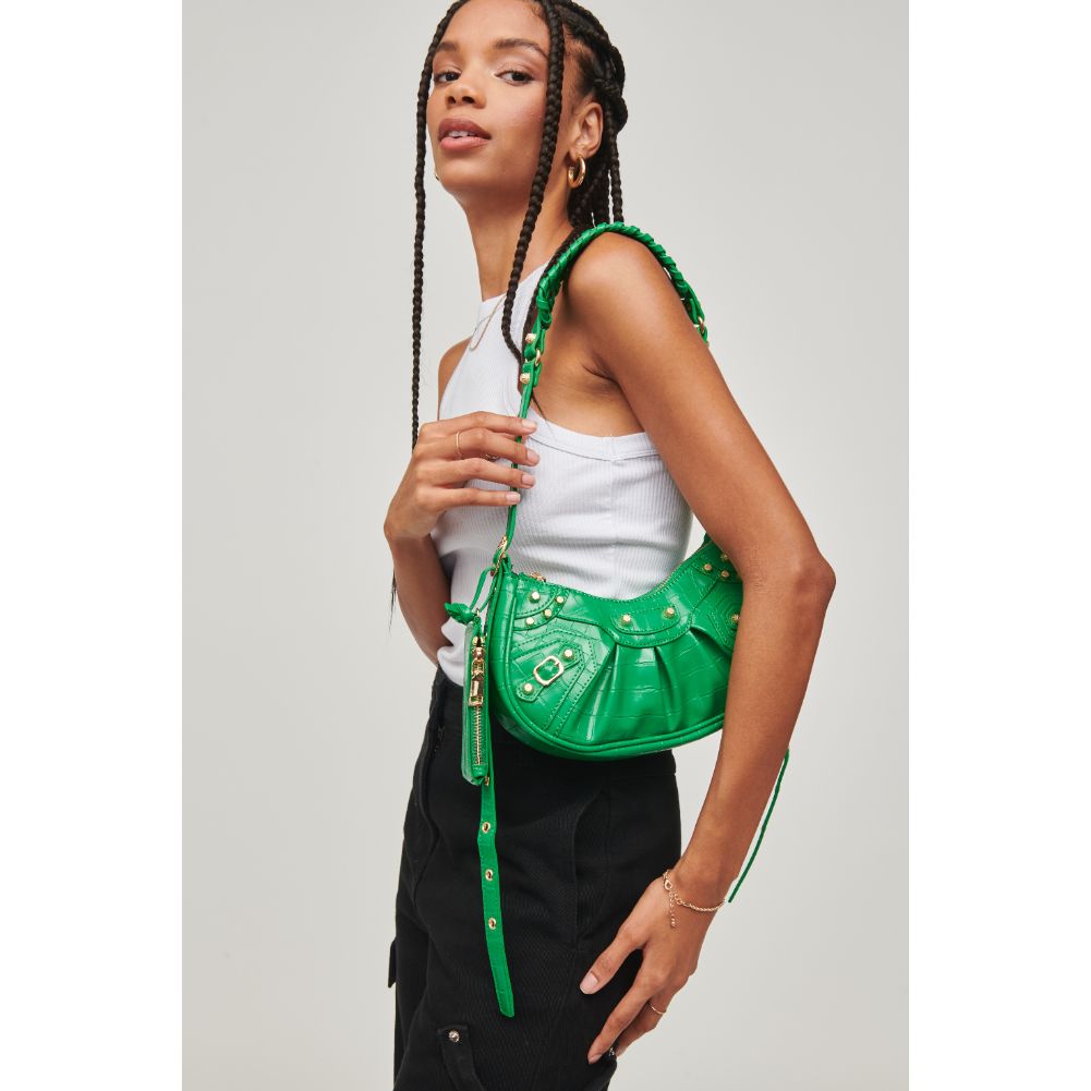 Woman wearing Kelly Green Urban Expressions Bellatrix Crossbody 840611110039 View 1 | Kelly Green