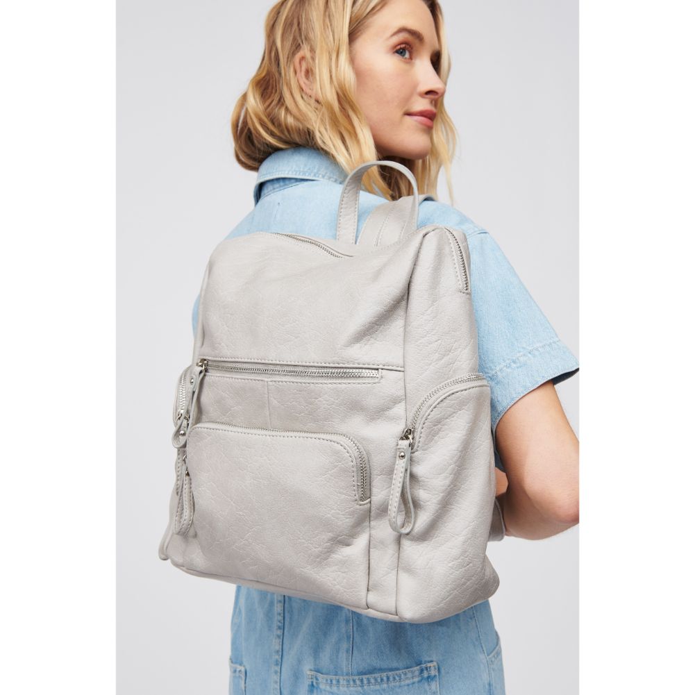 Woman wearing Grey Urban Expressions Kendall Backpack 818209018548 View 1 | Grey