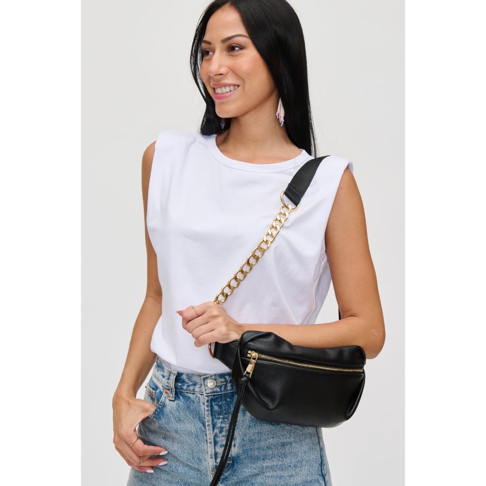 Woman wearing Black Urban Expressions Celine Belt Bag 840611113832 View 3 | Black