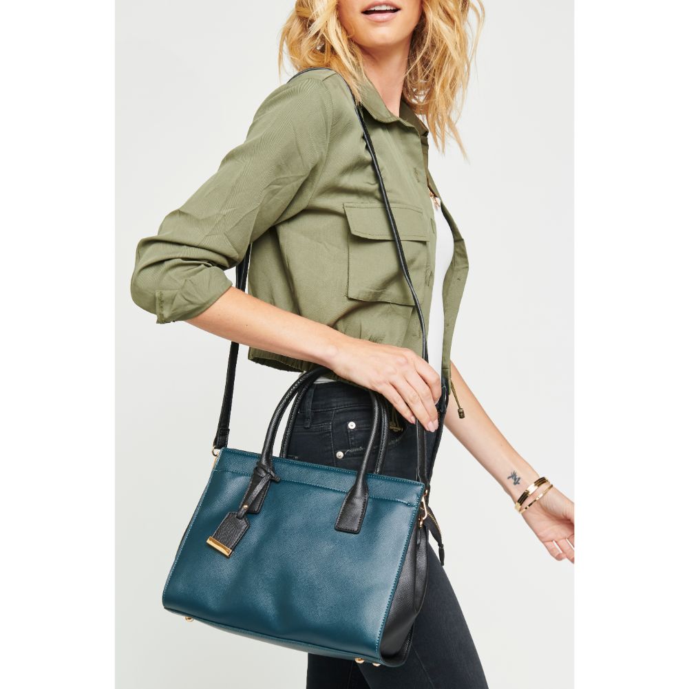 Woman wearing Emerald Urban Expressions Delancey Tote NA-840611153616 View 4 | Emerald