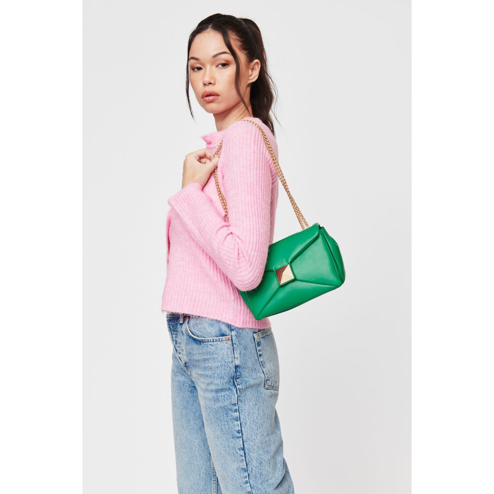 Woman wearing Kelly Green Urban Expressions Kirby Crossbody 840611104144 View 3 | Kelly Green