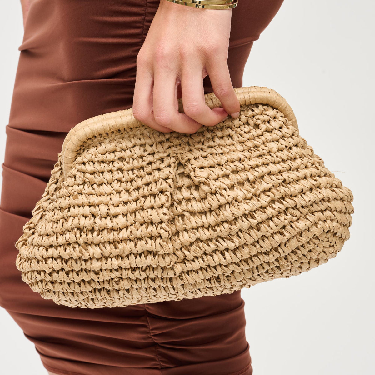 Woman wearing Natural Urban Expressions Sage Clutch 840611192226 View 1 | Natural