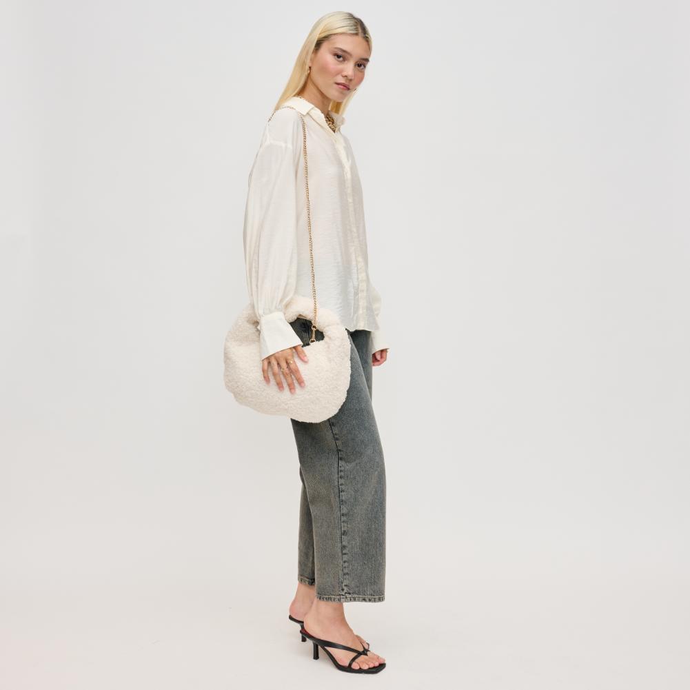 Woman wearing Ivory Urban Expressions Charlene Hobo 840611130723 View 3 | Ivory