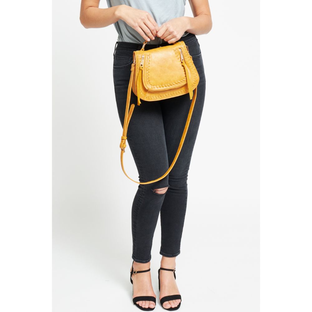 Woman wearing Mustard Urban Expressions Khloe - Mini Crossbody 840611176608 View 2 | Mustard