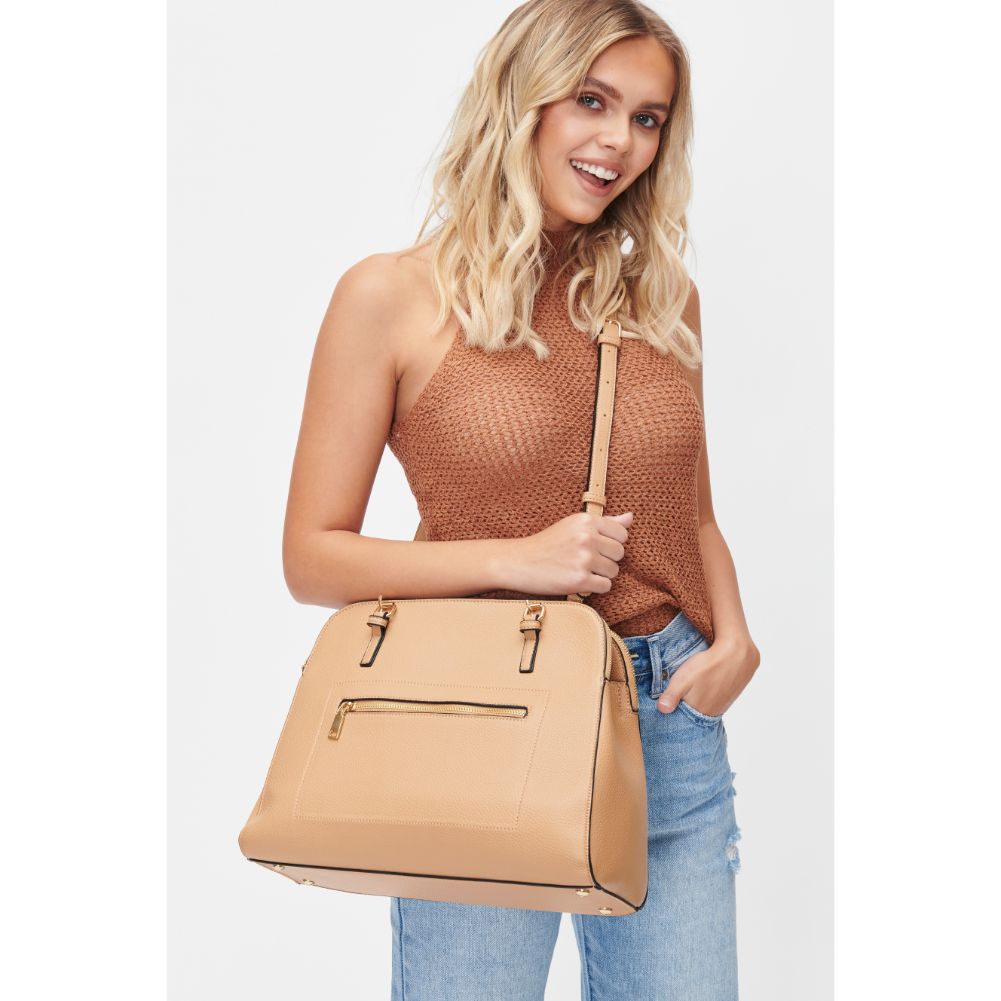 Woman wearing Natural Urban Expressions Laken Satchel 840611101396 View 2 | Natural