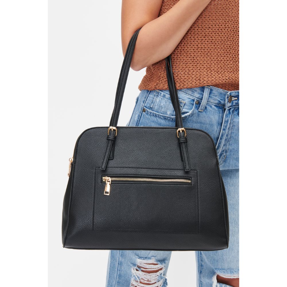 Woman wearing Black Urban Expressions Laken Satchel 840611101372 View 1 | Black