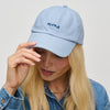 Woman wearing Light Blue Urban Expressions Paris Embroidered Hat Baseball Cap 840611193100 View 1 | Light Blue