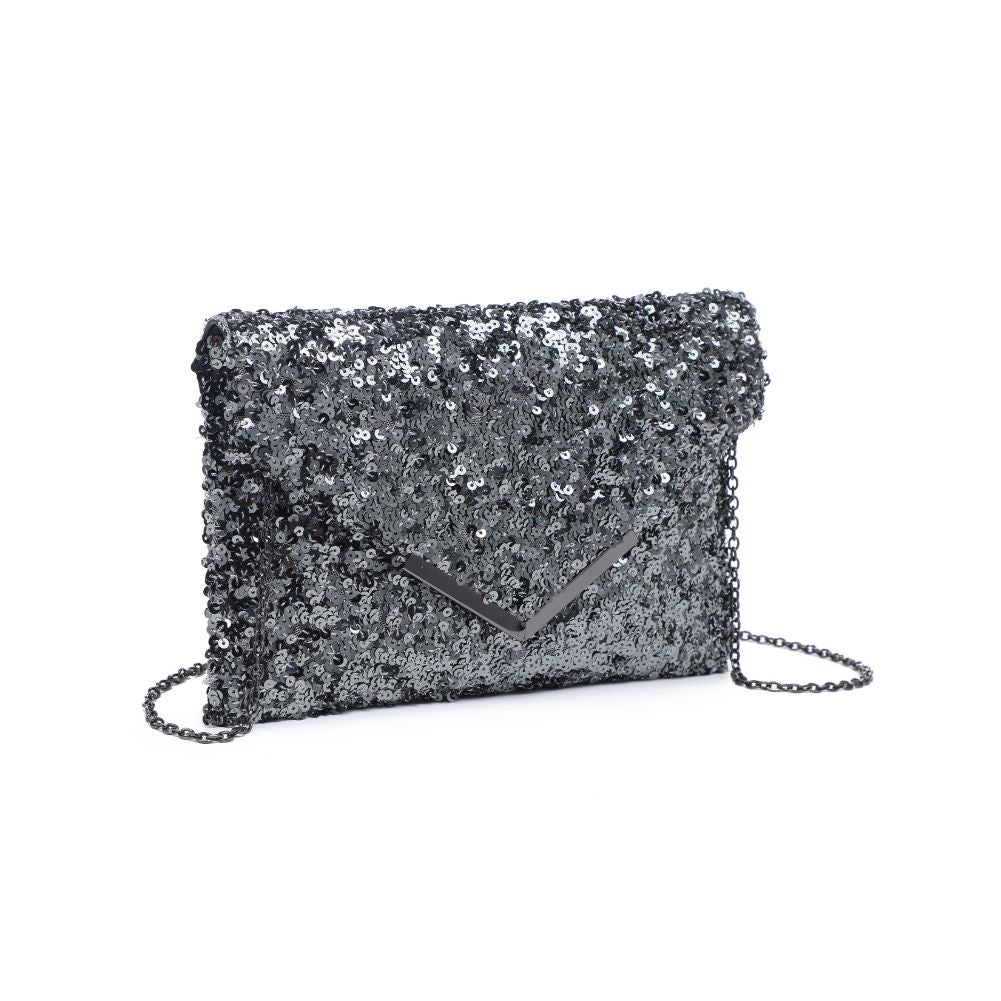 Product Image of Urban Expressions Rizza Sequin Evening Bag 840611103444 View 6 | Pewter