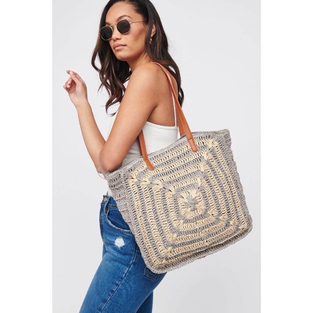 Woman wearing Grey Multi Urban Expressions Palmyra Tote 818209016629 View 1 | Grey Multi