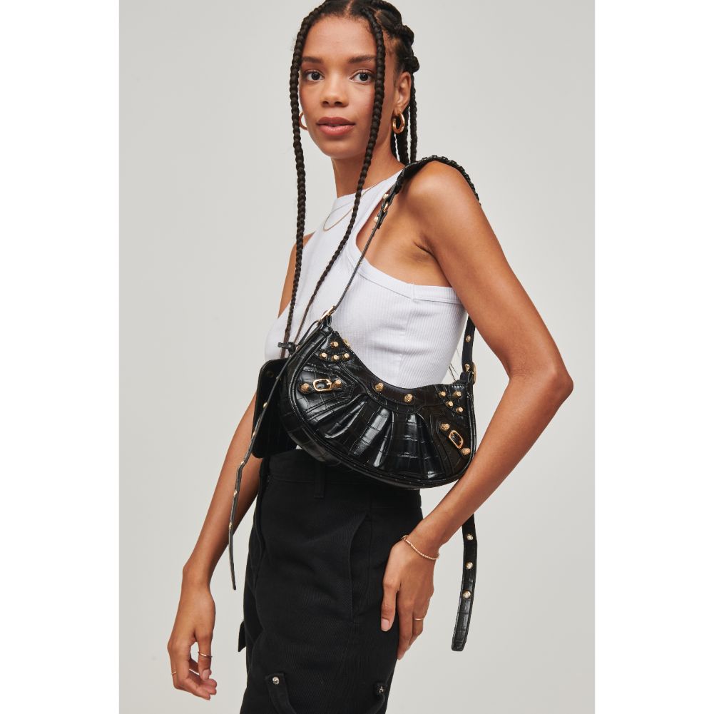 Woman wearing Black Urban Expressions Bellatrix Crossbody 840611104076 View 1 | Black