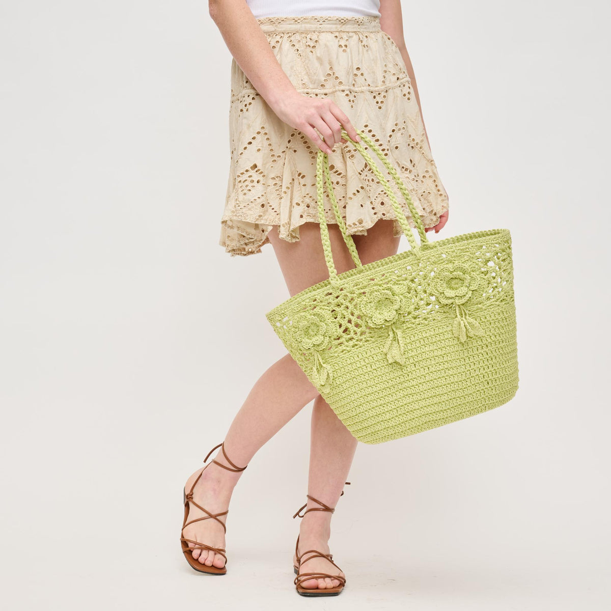 Woman wearing Pistachio Urban Expressions Hampton Tote 840611151049 View 4 | Pistachio