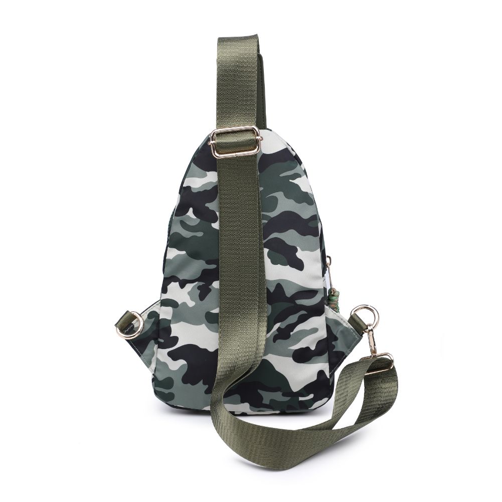 Product Image of Urban Expressions Ace Sling Backpack 840611177698 View 3 | Green Camo