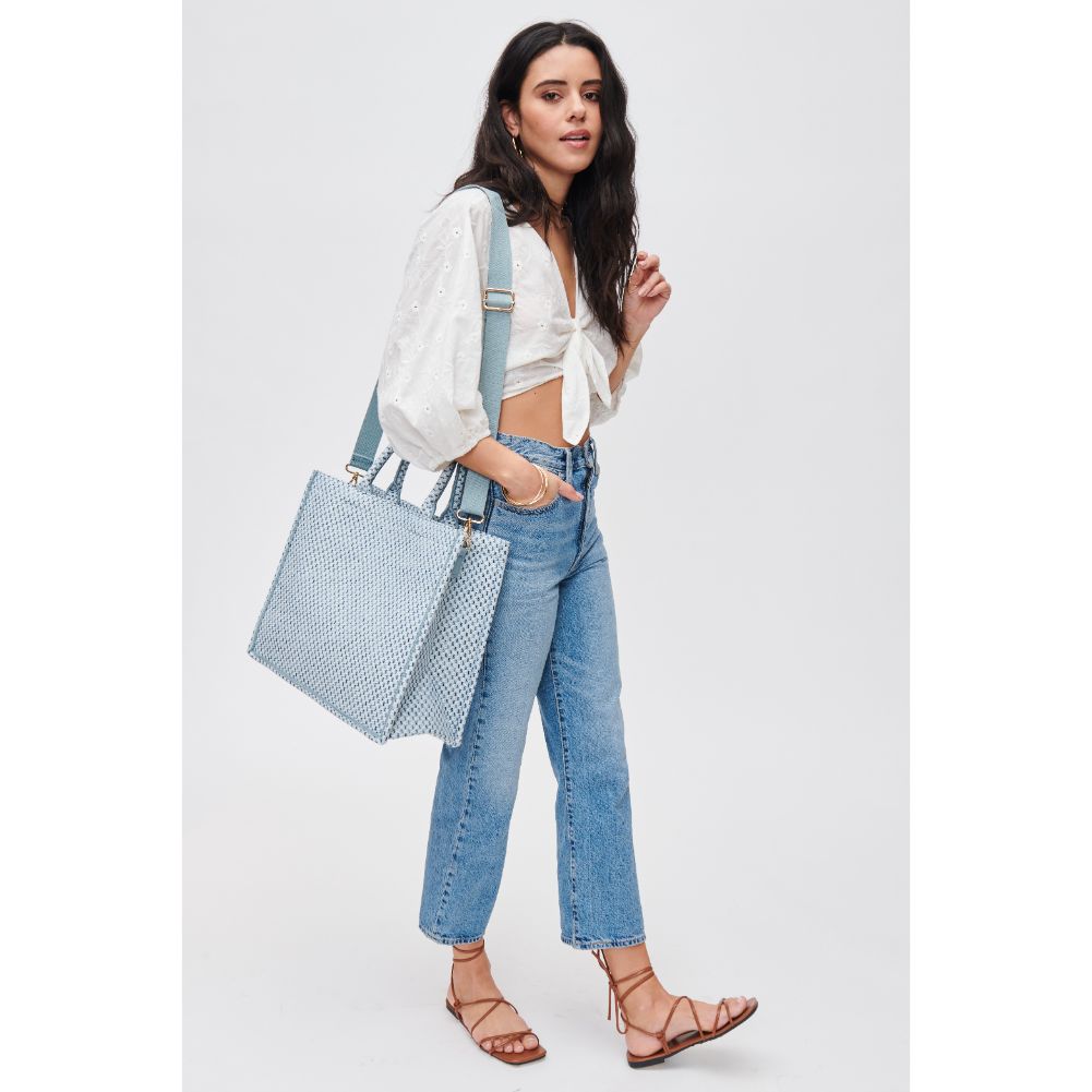 Woman wearing Denim Urban Expressions Iona Tote 840611108852 View 3 | Denim