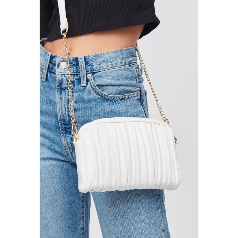 Woman wearing White Urban Expressions Nadiya Crossbody 818209019705 View 1 | White