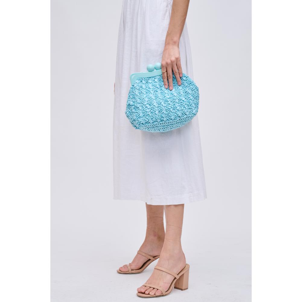 Woman wearing Sky Blue Urban Expressions Naomi Crossbody 840611119711 View 2 | Sky Blue