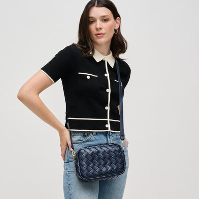 Woman wearing Midnight Urban Expressions Maddie Crossbody 840611133397 View 1 | Midnight