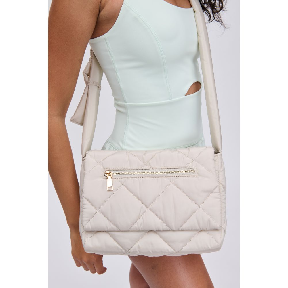 Woman wearing Off White Urban Expressions Carson - Quilted Nylon Crossbody 840611114525 View 4 | Off White