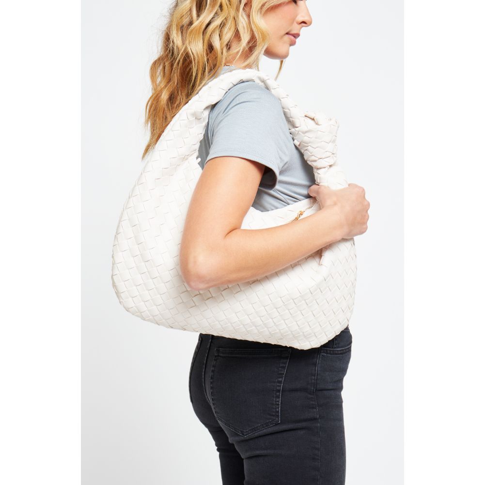 Woman wearing Ivory Urban Expressions Vanessa Hobo 840611179814 View 2 | Ivory