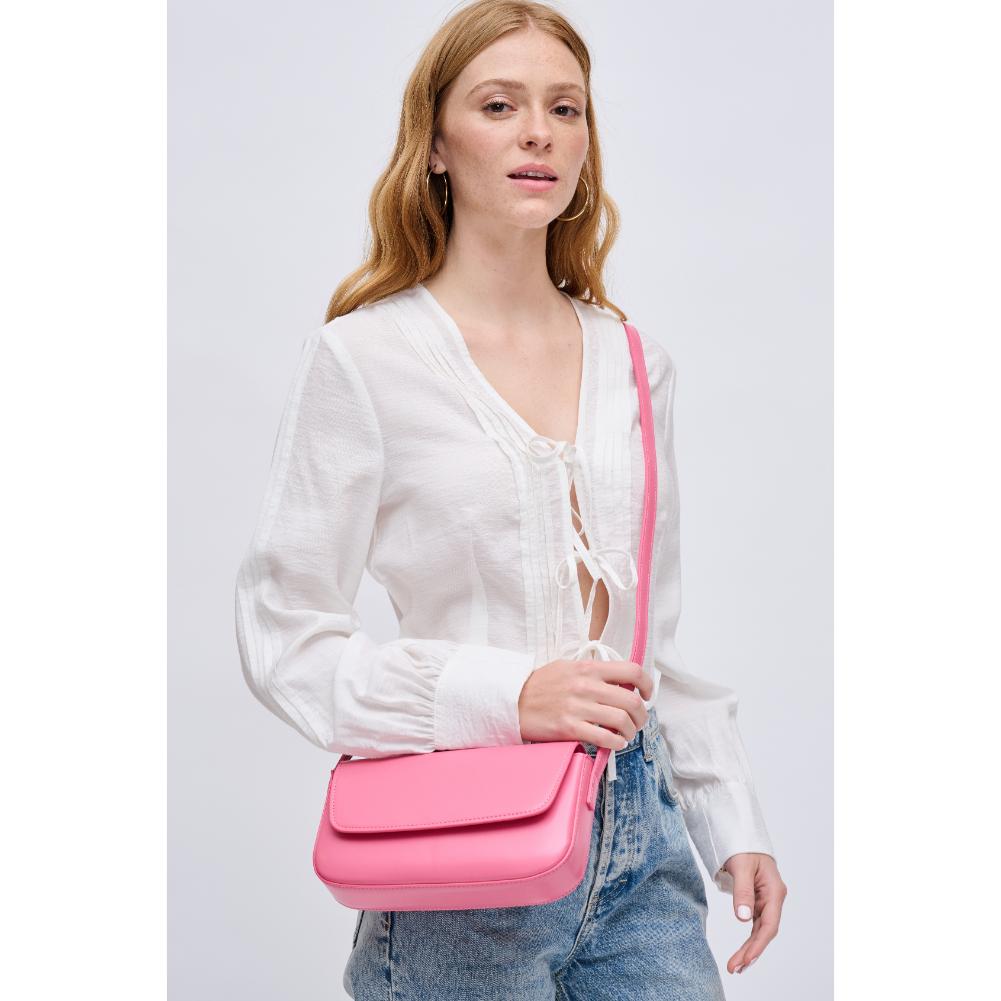 Woman wearing Pink Urban Expressions Fiske Crossbody 840611121547 View 4 | Pink