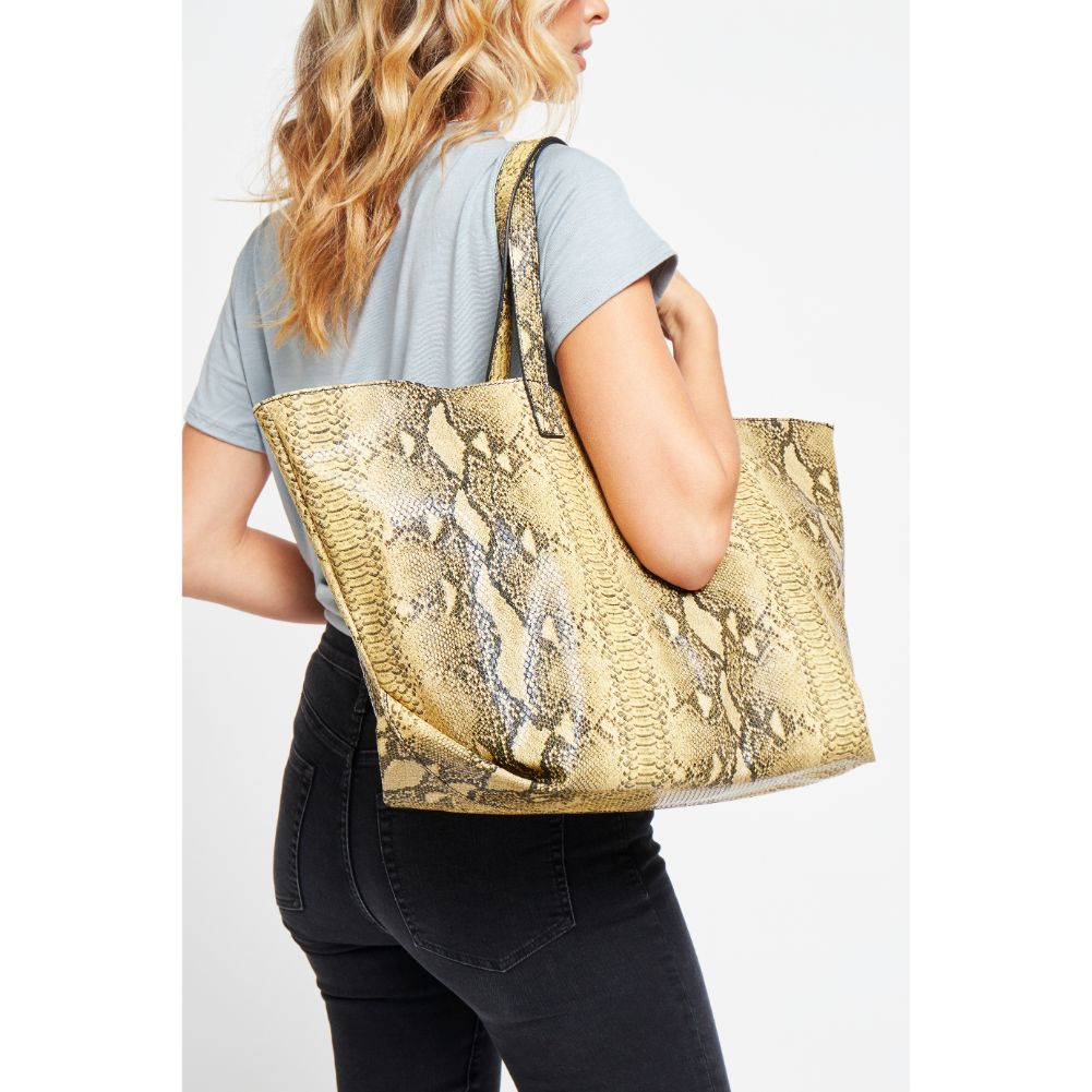 Woman wearing Mustard Urban Expressions Mylah Tote 840611176455 View 4 | Mustard