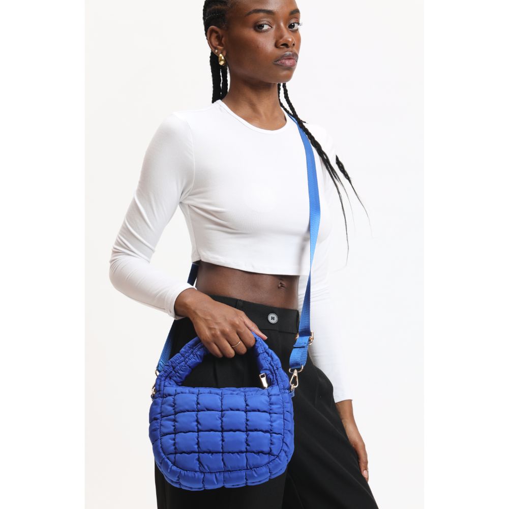 Woman wearing Electric Blue Urban Expressions Leo Crossbody 840611121165 View 3 | Electric Blue