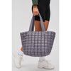 Woman wearing Carbon Urban Expressions Breakaway - Puffer Tote 840611119841 View 1 | Carbon