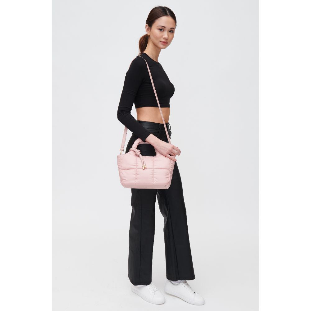 Woman wearing Pink Urban Expressions Quimby Crossbody 840611122230 View 4 | Pink