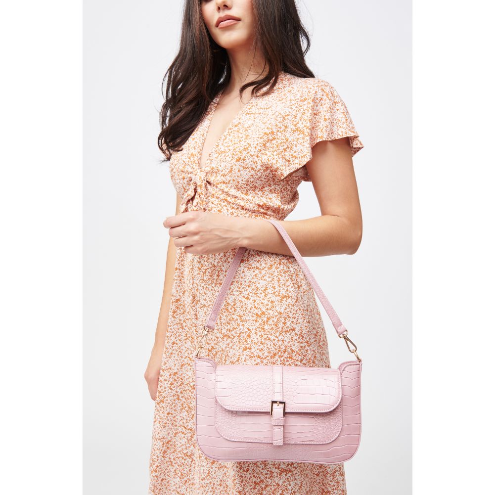 Woman wearing Pink Urban Expressions Alexandra Crossbody 840611182890 View 1 | Pink