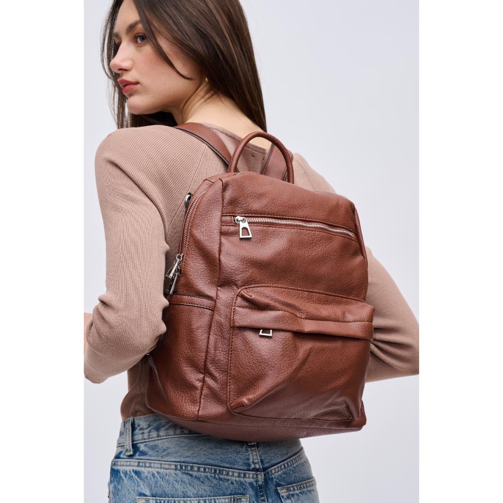 Woman wearing Brown Urban Expressions Galloway Backpack 840611118905 View 1 | Brown