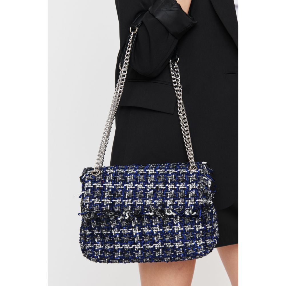 Woman wearing Navy Multi Urban Expressions Margery Crossbody 840611101143 View 4 | Navy Multi