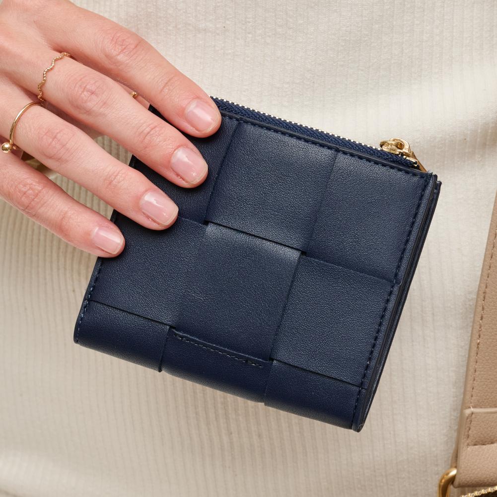 Woman wearing Midnight Urban Expressions Amelie Wallet 840611128959 View 1 | Midnight