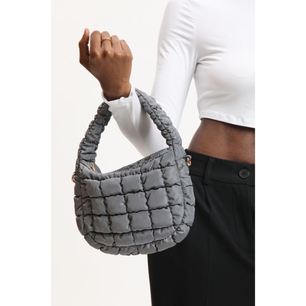 Woman wearing Grey Urban Expressions Leo Crossbody 840611121158 View 1 | Grey