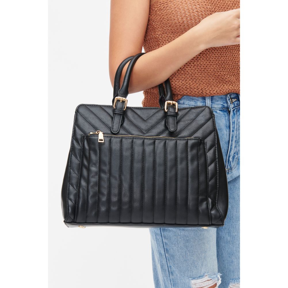 Woman wearing Black Urban Expressions Keegan Satchel 840611101303 View 1 | Black