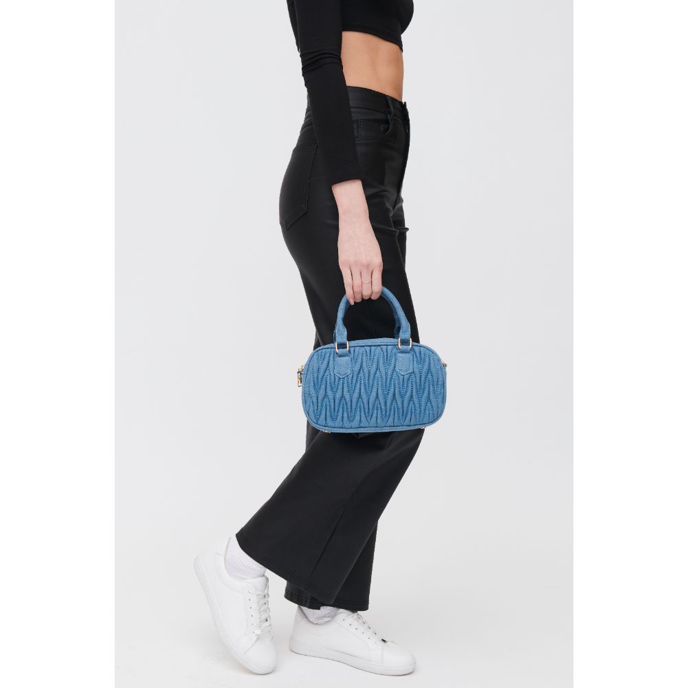 Woman wearing Denim Urban Expressions Janette Crossbody 840611118448 View 3 | Denim