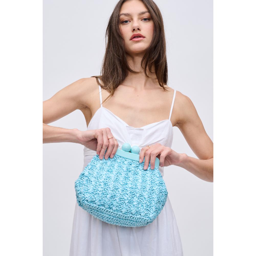 Woman wearing Sky Blue Urban Expressions Naomi Crossbody 840611119711 View 1 | Sky Blue