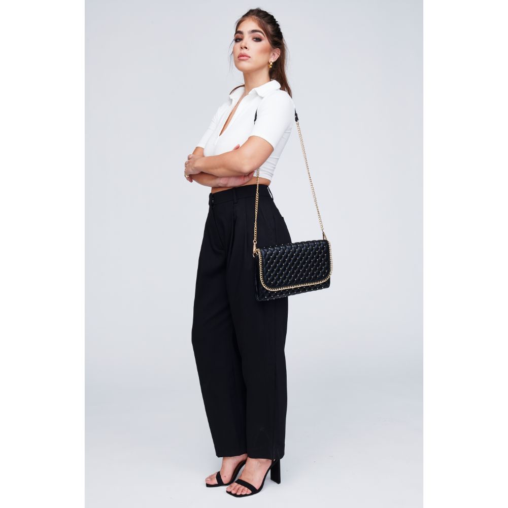 Woman wearing Black Urban Expressions Viola Clutch 818209010986 View 3 | Black