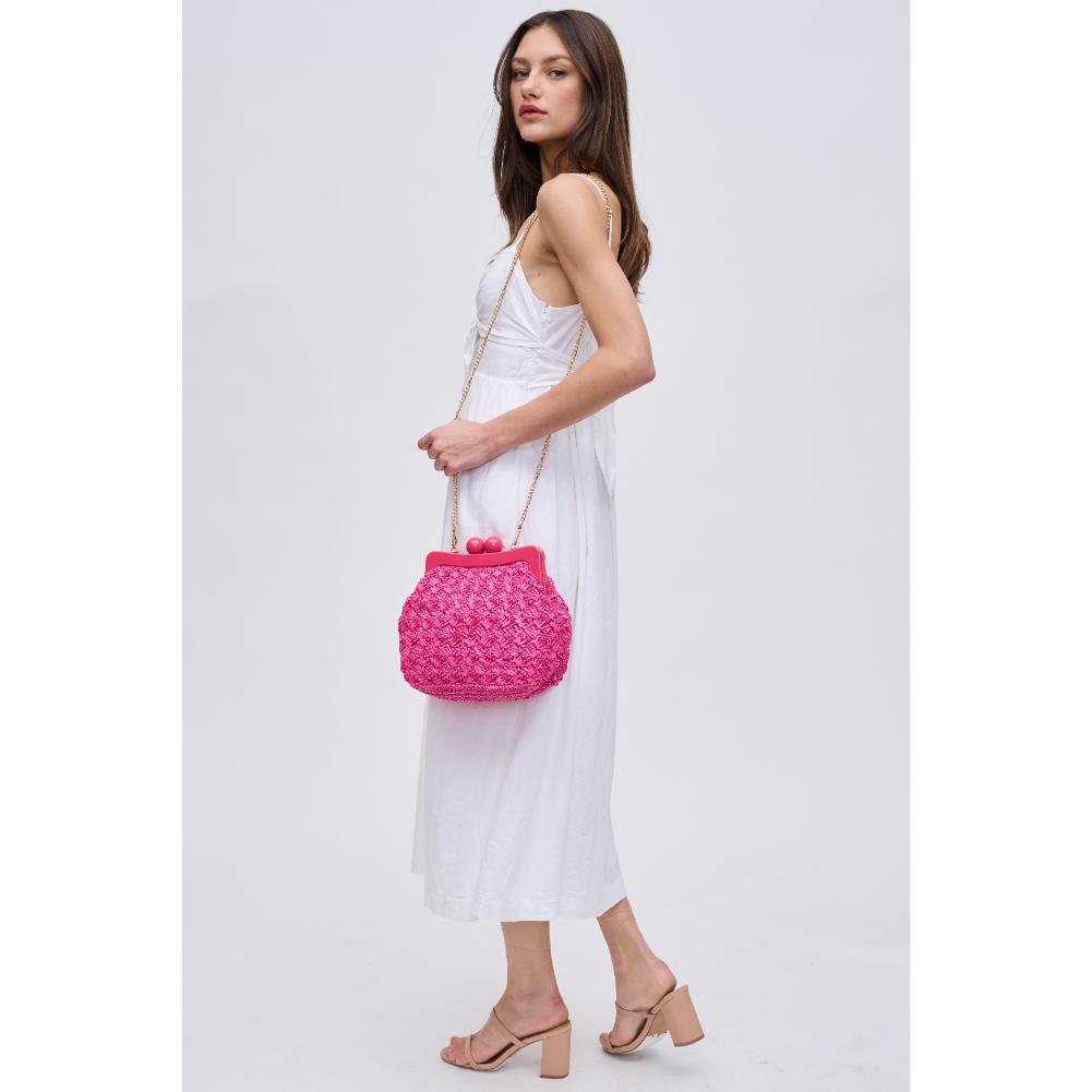 Woman wearing Hot Pink Urban Expressions Naomi Crossbody 840611119674 View 3 | Hot Pink