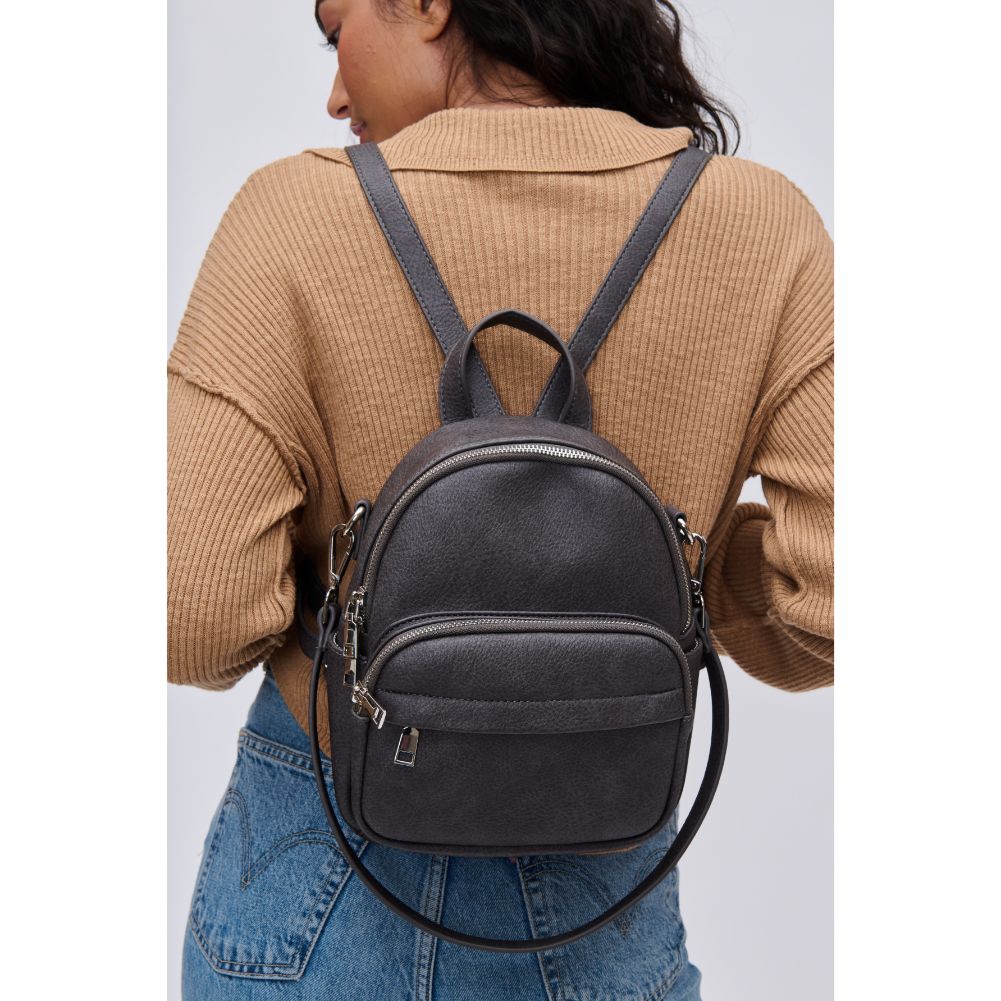 Woman wearing Charcoal Urban Expressions Uri Backpack 840611113610 View 1 | Charcoal