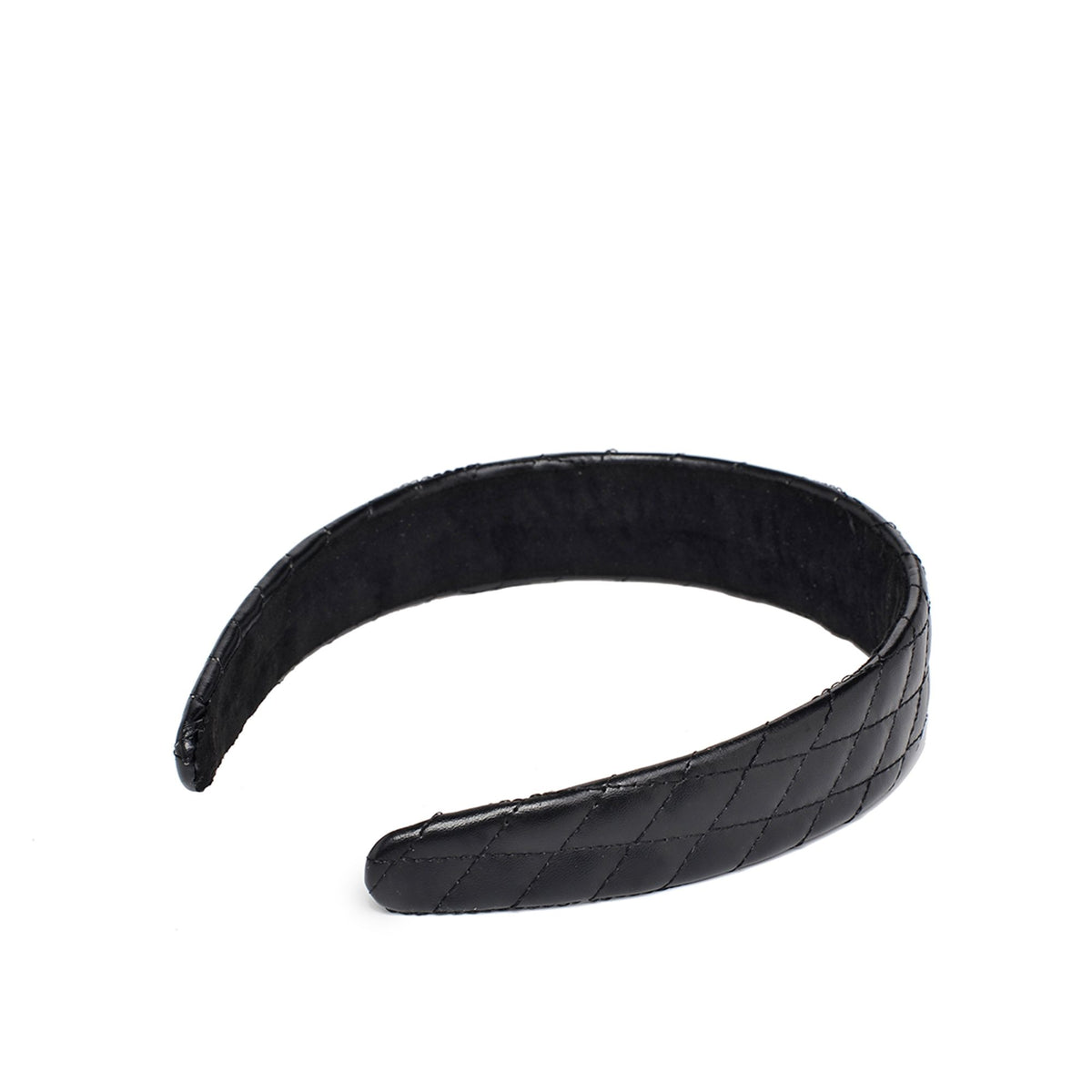 Product Image of Urban Expressions Quilted Vegan Leather Headband Headband 818209014182 View 7 | Black