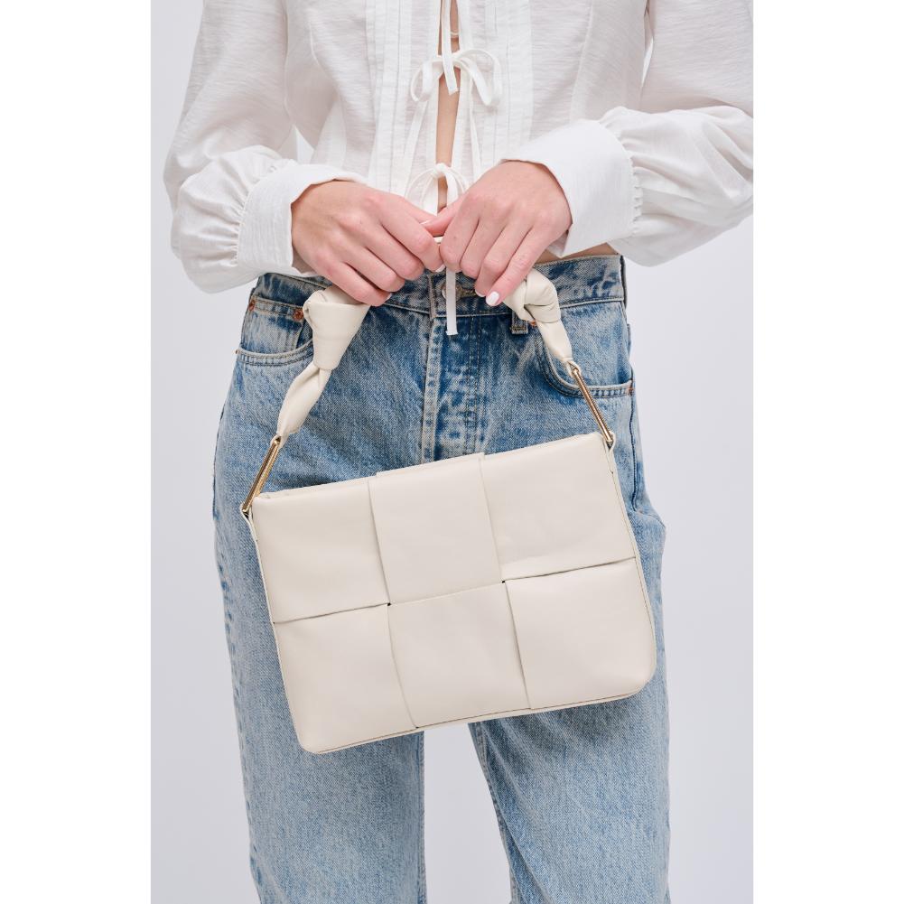 Woman wearing Oatmilk Urban Expressions Jane Crossbody 840611123756 View 1 | Oatmilk