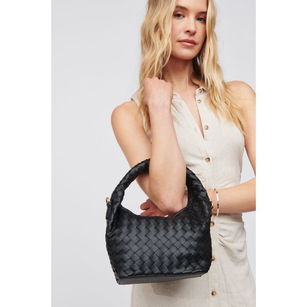 Woman wearing Black Urban Expressions Nylah - Woven Crossbody 840611100580 View 4 | Black