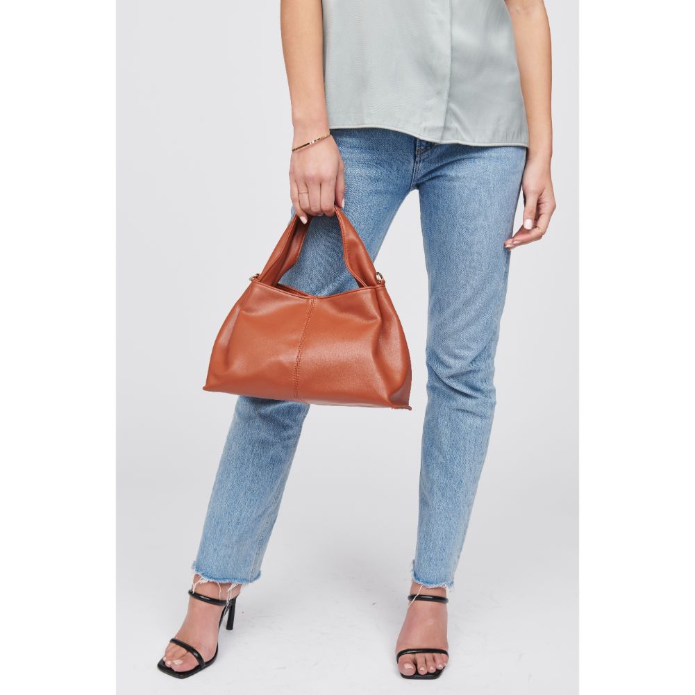 Woman wearing Tan Urban Expressions Nancy Shoulder Bag 818209016858 View 2 | Tan