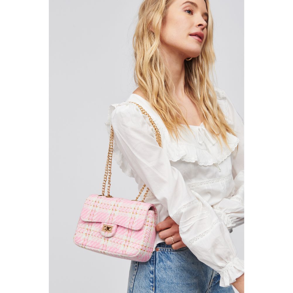 Woman wearing Pink Urban Expressions Camille Shoulder Bag 818209019736 View 4 | Pink