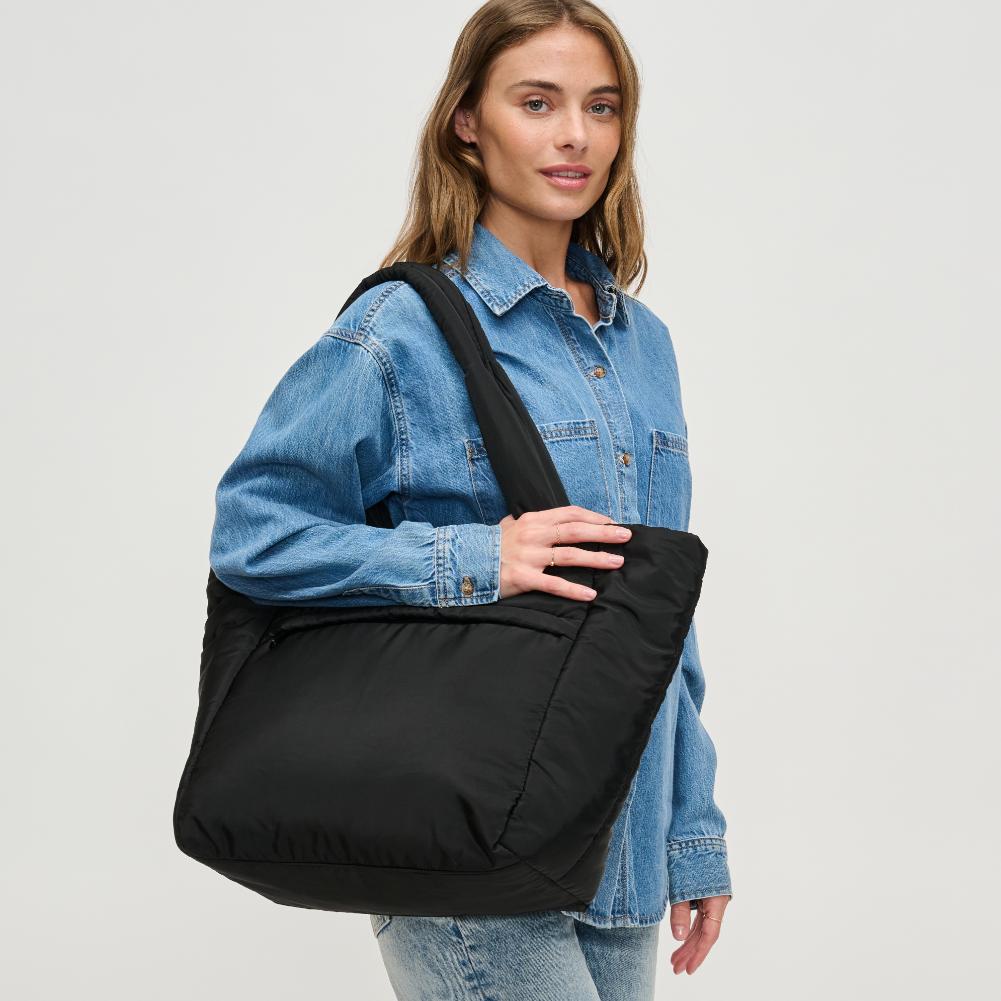 Woman wearing Black Urban Expressions Elliotte Tote 840611141279 View 2 | Black