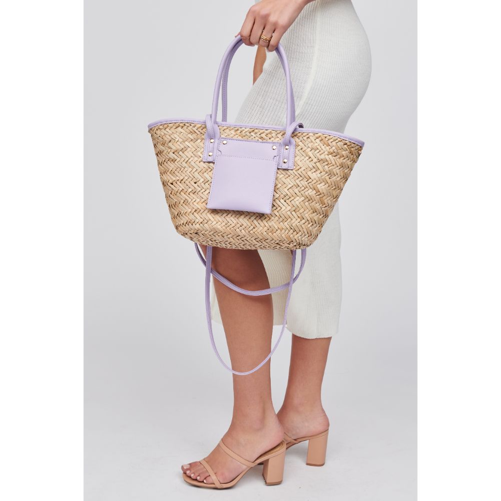 Woman wearing Lavender Urban Expressions Wellesley Tote 818209015660 View 2 | Lavender