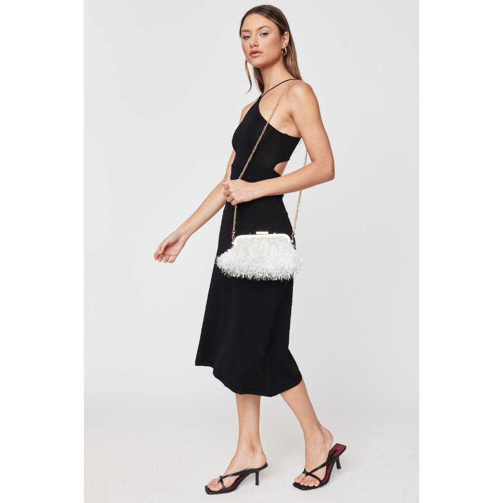 Woman wearing Ivory Urban Expressions Rosalind Evening Bag 840611104243 View 3 | Ivory