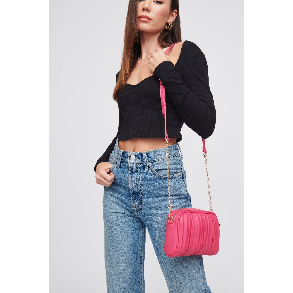 Woman wearing Bubblegum Urban Expressions Nadiya Crossbody 818209019675 View 2 | Bubblegum