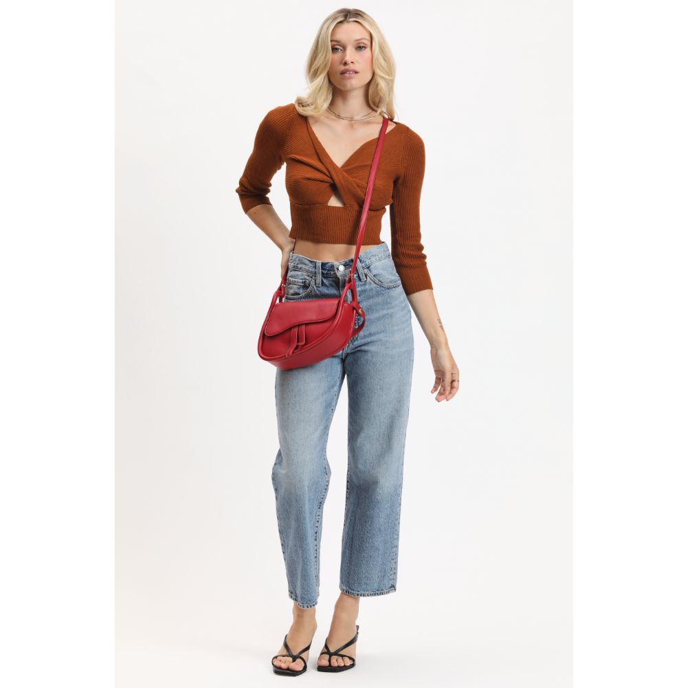Woman wearing Red Urban Expressions Arlo Crossbody 840611120946 View 2 | Red
