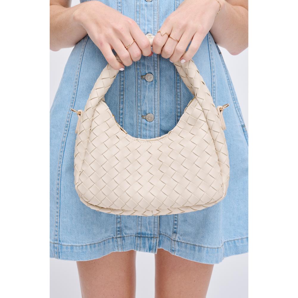 Woman wearing Cream Urban Expressions Orie Crossbody 840611123299 View 1 | Cream